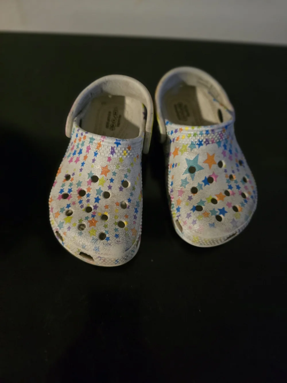 Crocs Kids' White Star Pattern Clogs